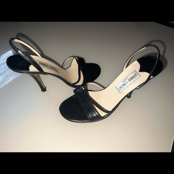 Jimmy Choo black leather slingback Sandals. Size 38 - Picture 5 of 9